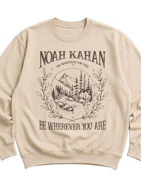 Sand Graphic Crewneck Sweatshirt - Nature Illustration